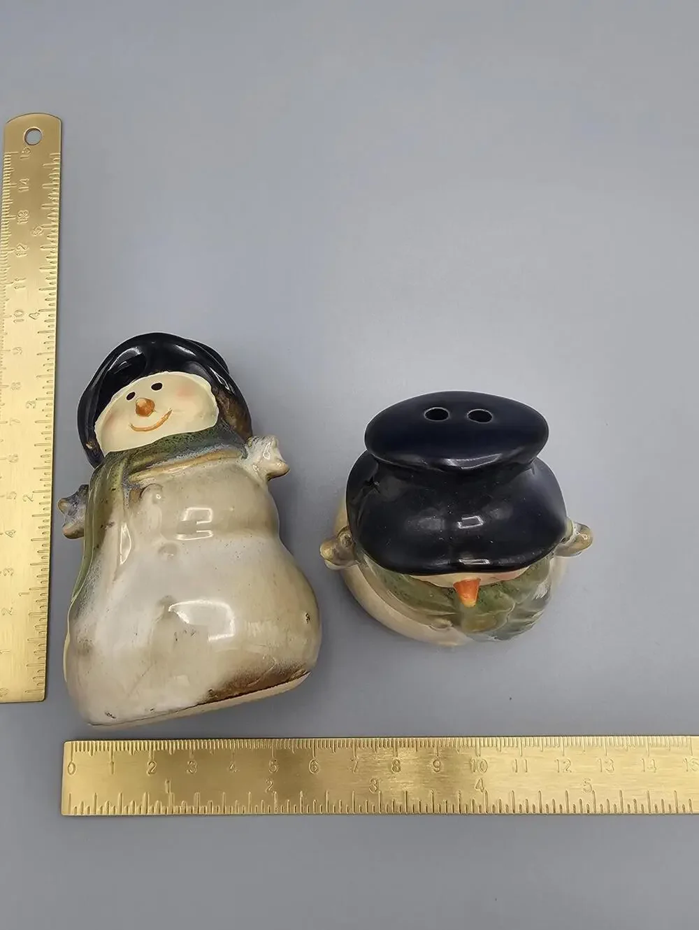 Vintage Ceramic Snowman Salt and Pepper Shakers